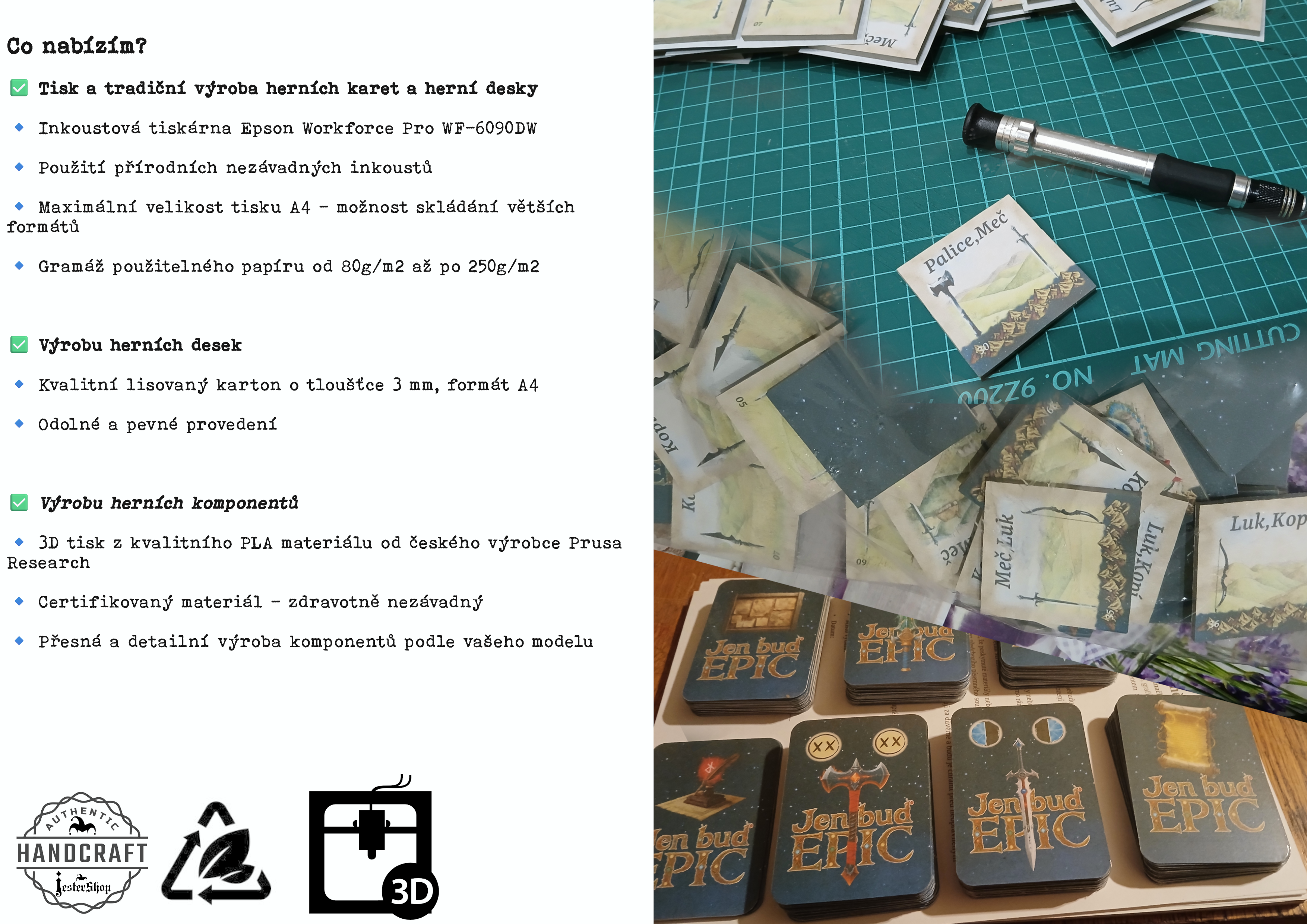 Tradiční výroba prototypů deskových her 01